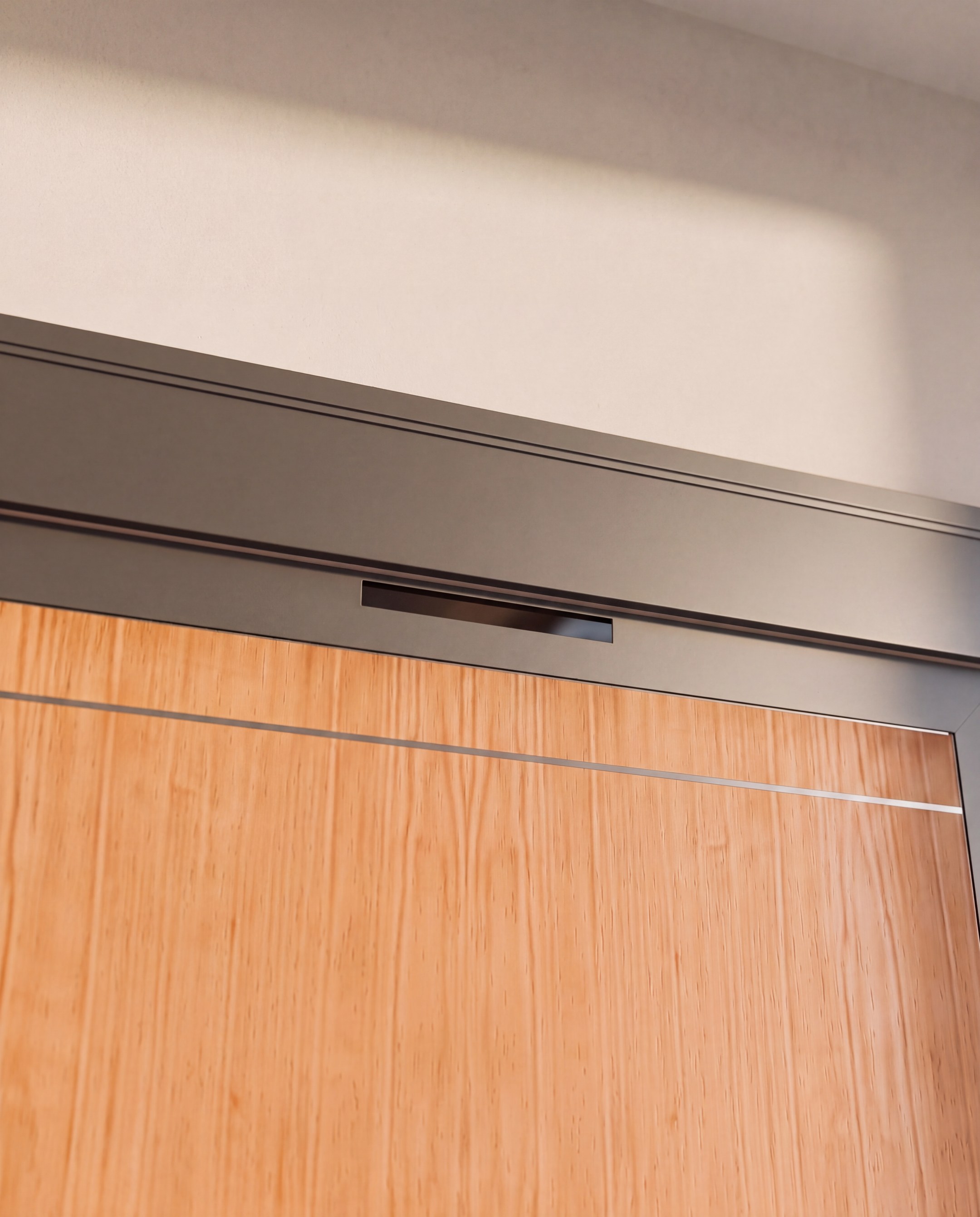 The DALTU brain window in the frame head, above the door