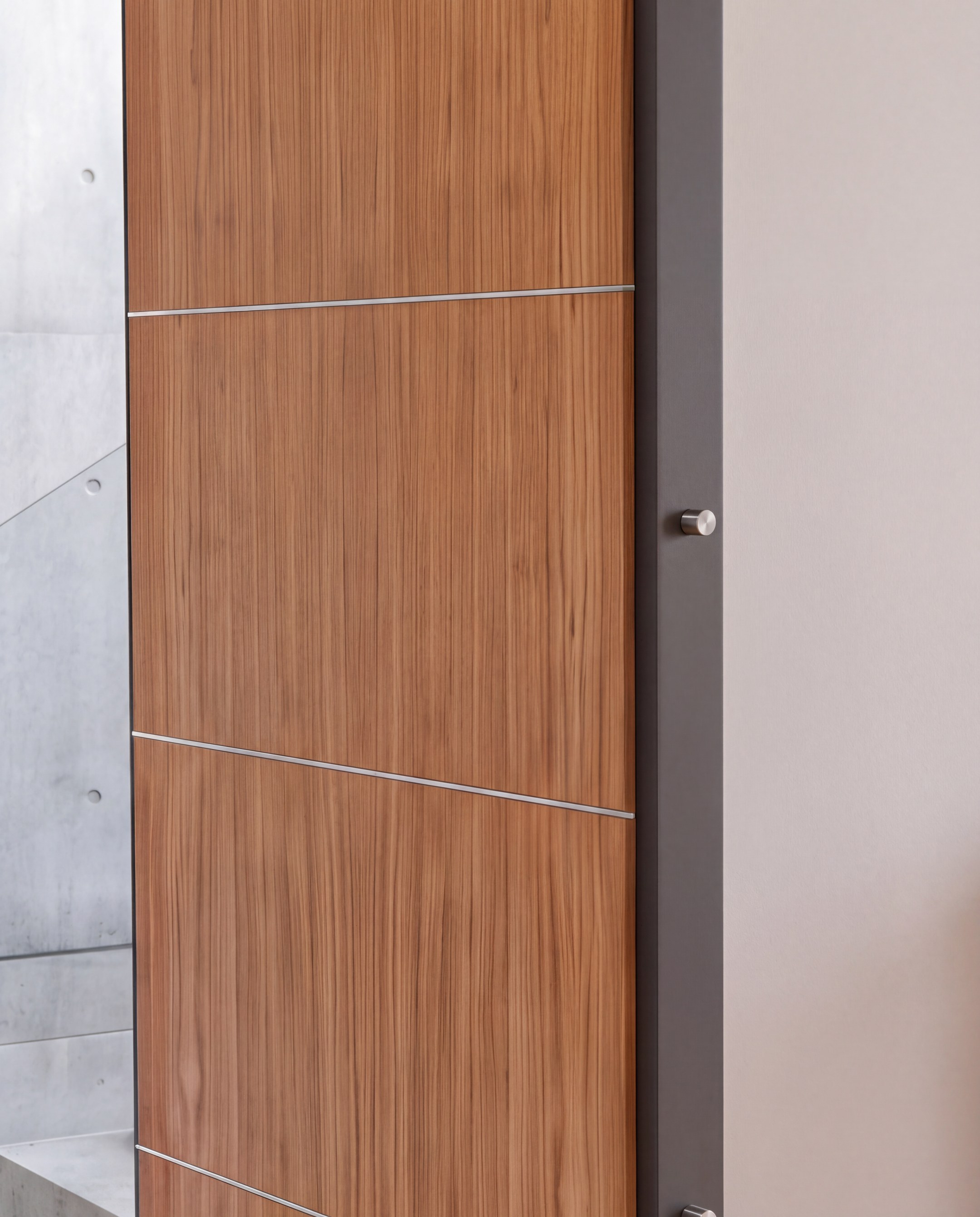 Detail of a steel bolt on the DALTU door